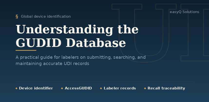 Understanding GUDID: A Guide to the Global Unique Device Identification Database for Medical Device Labelers